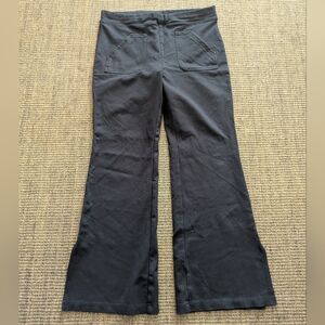 Maeve By Anthropologie Black Flare Leg Side Slit Comfort Pants Size Large